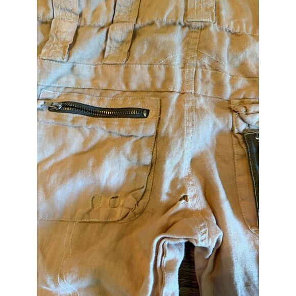 Johnny Was Unisex Brown Linen Cargo Pants Size XS x 30 - Picture 5 of 5
